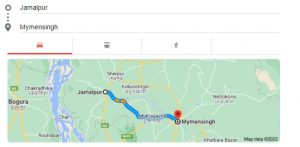 jamalpur to Mymensingh map