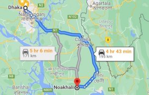 Dhaka to Noakhali